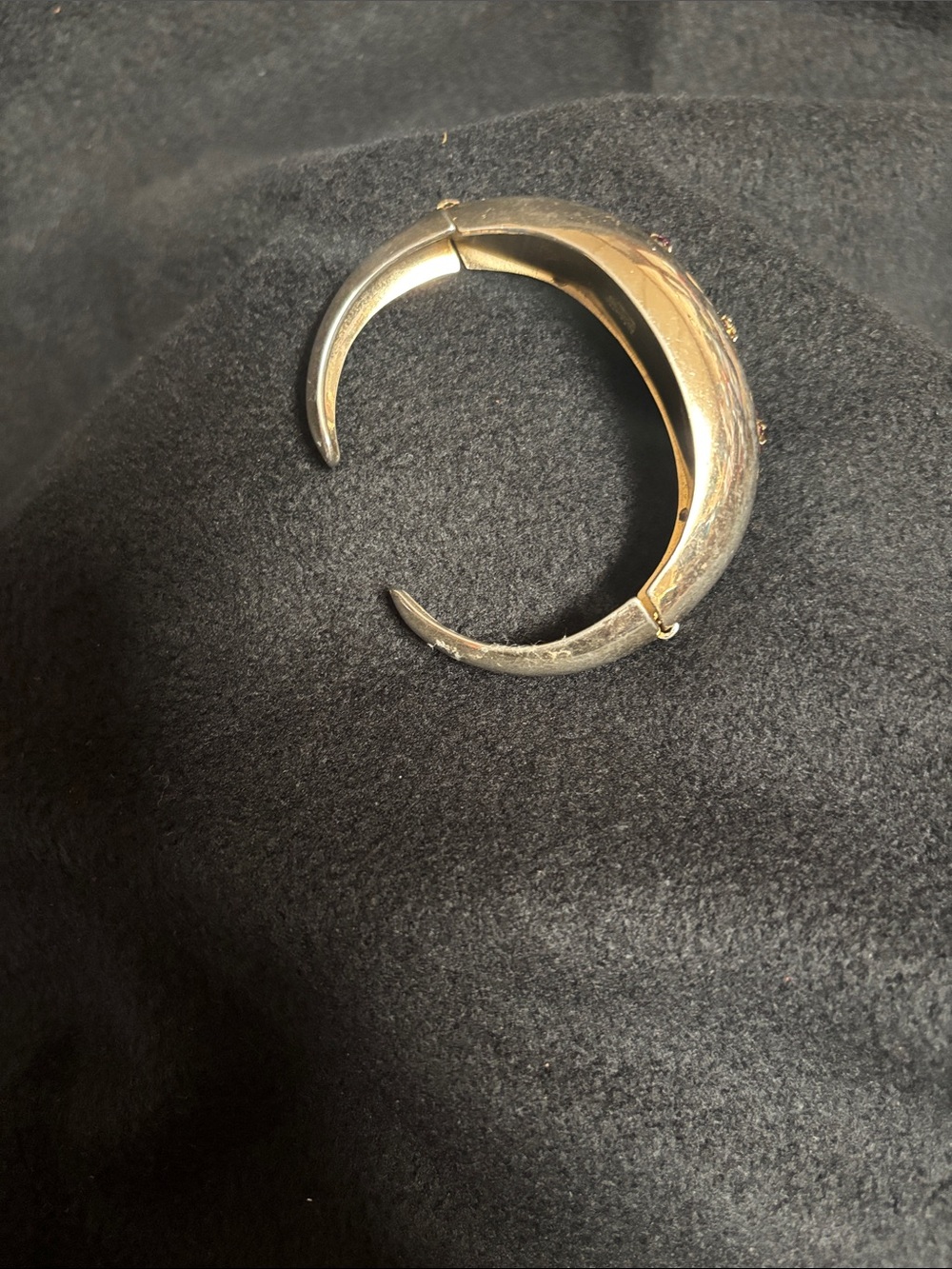 Vintage Coro Rare Gold Tone with purple flower Clamper Cuff Bangle Bracelet - Picture 4 of 5